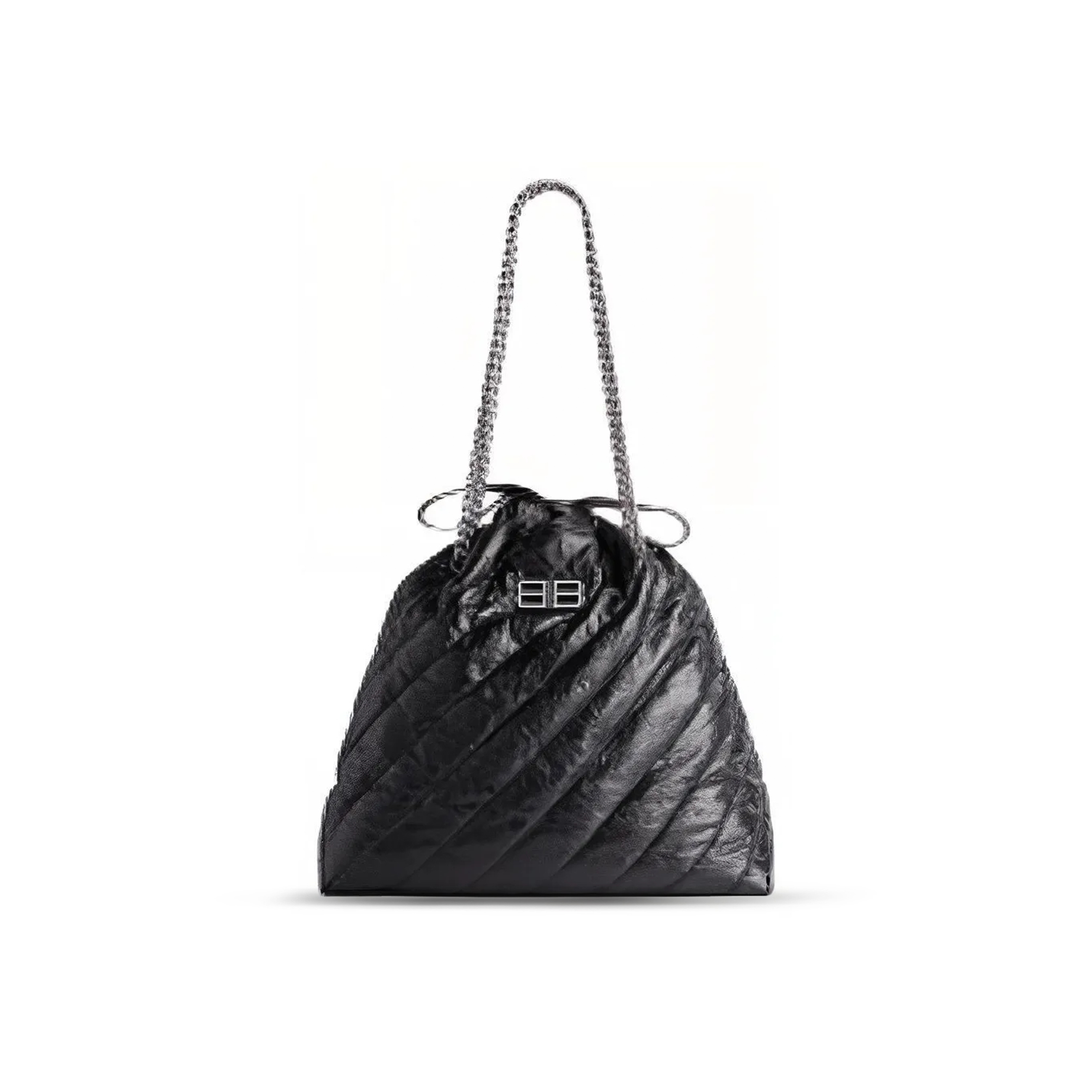 BALENCIAGA WOMEN'S CRUSH TOTE BAG MEDIUM IN BLACK 742941210J01000 (45.9*39.8*13.9cm)